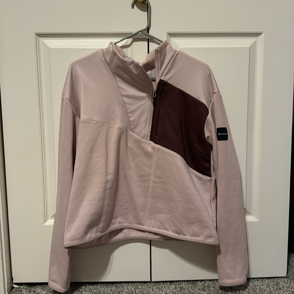 Columbia half zip cropped sweater